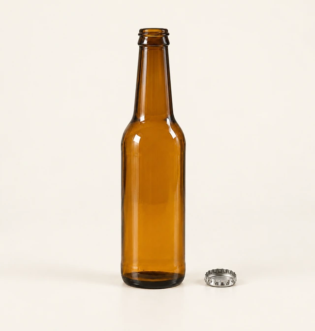 アンバービールびんの瓶口と対応部品の詳細