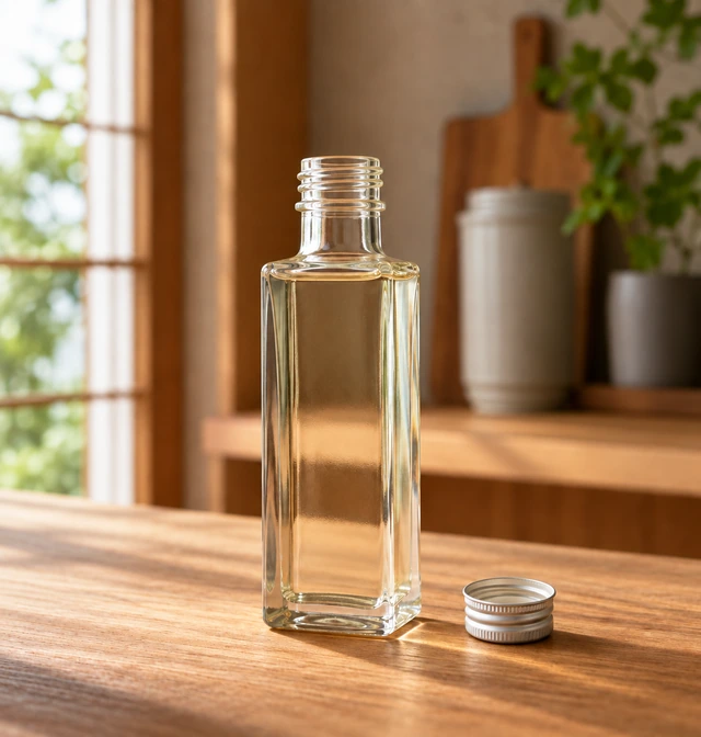 角型酢びんの瓶口と対応部品の詳細