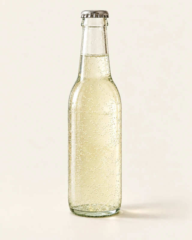 炭酸飲料びんの別背景での全体外観