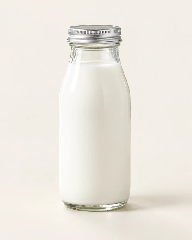 乳飲料びんの別背景での全体外観