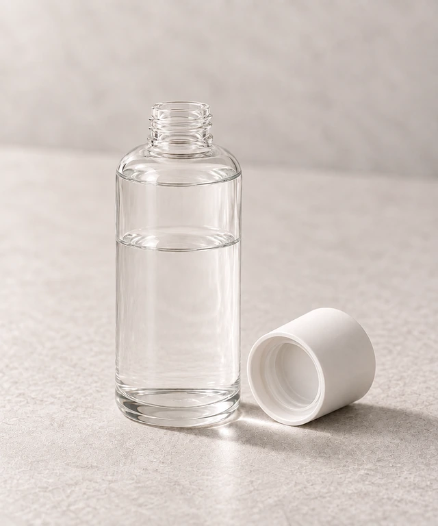 丸型化粧水ボトルの瓶口と対応部品の詳細