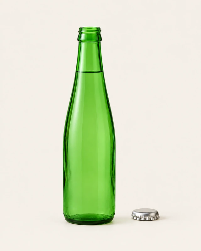 グリーン炭酸飲料びんの瓶口と対応部品の詳細