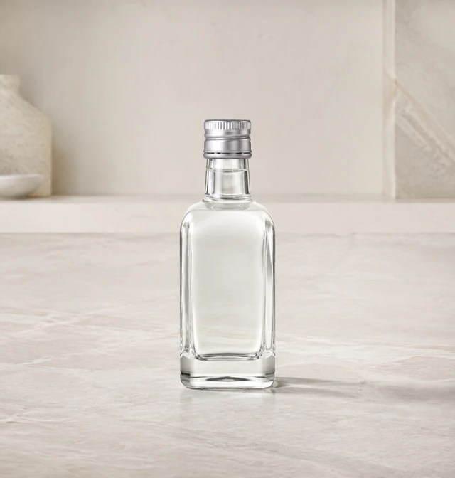 100mL 透明ガラス製 白酒（パイチュウ）用びんの製品写真