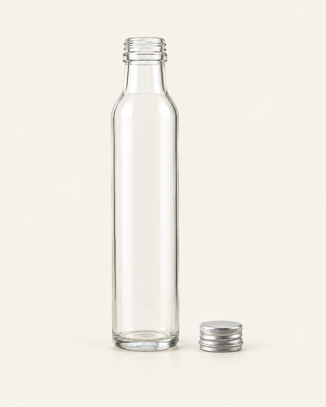 スリム果汁飲料びんの瓶口と対応部品の詳細