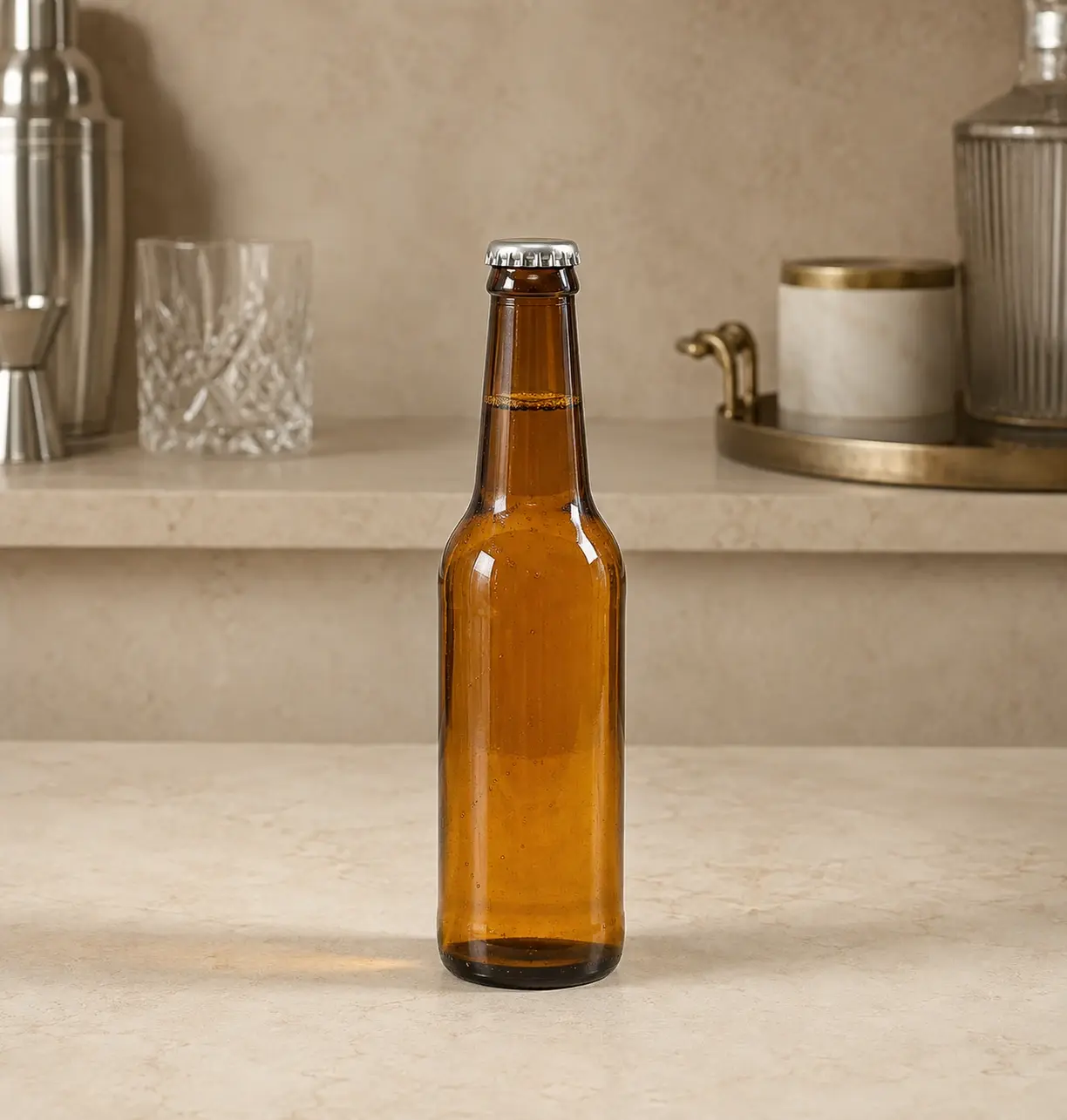 250mL アンバービールびんの外観